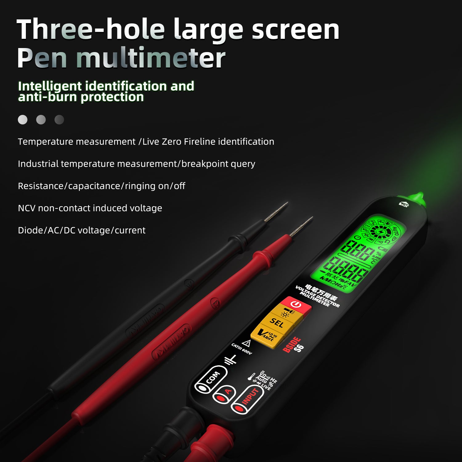 BSIDE S6 Smart Pen-Type Digital Multimeter Auto Range Tester