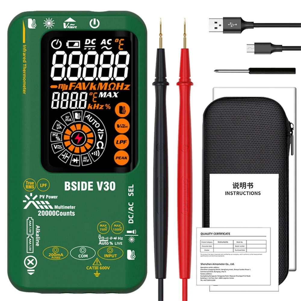 BSIDE V30 Digital Multimeter with Infrared Thermometer
