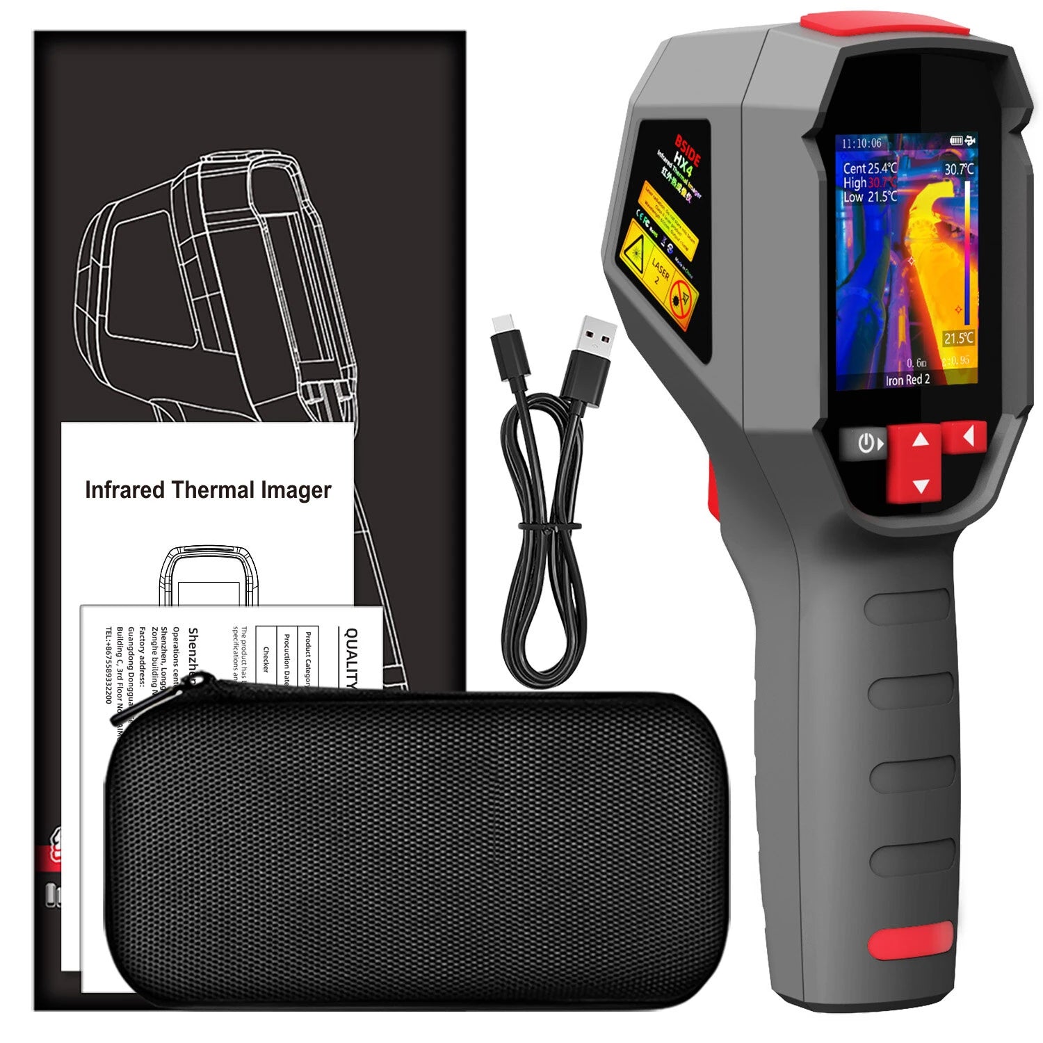 BSIDE HX4 Handheld Infrared Thermal Imager with Dual-Light Fusion for Floor Heating Inspection