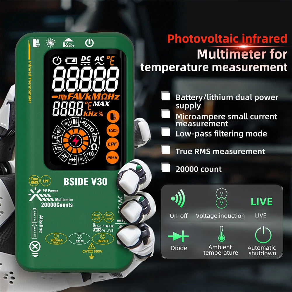 BSIDE V30 Digital Multimeter with Infrared Thermometer