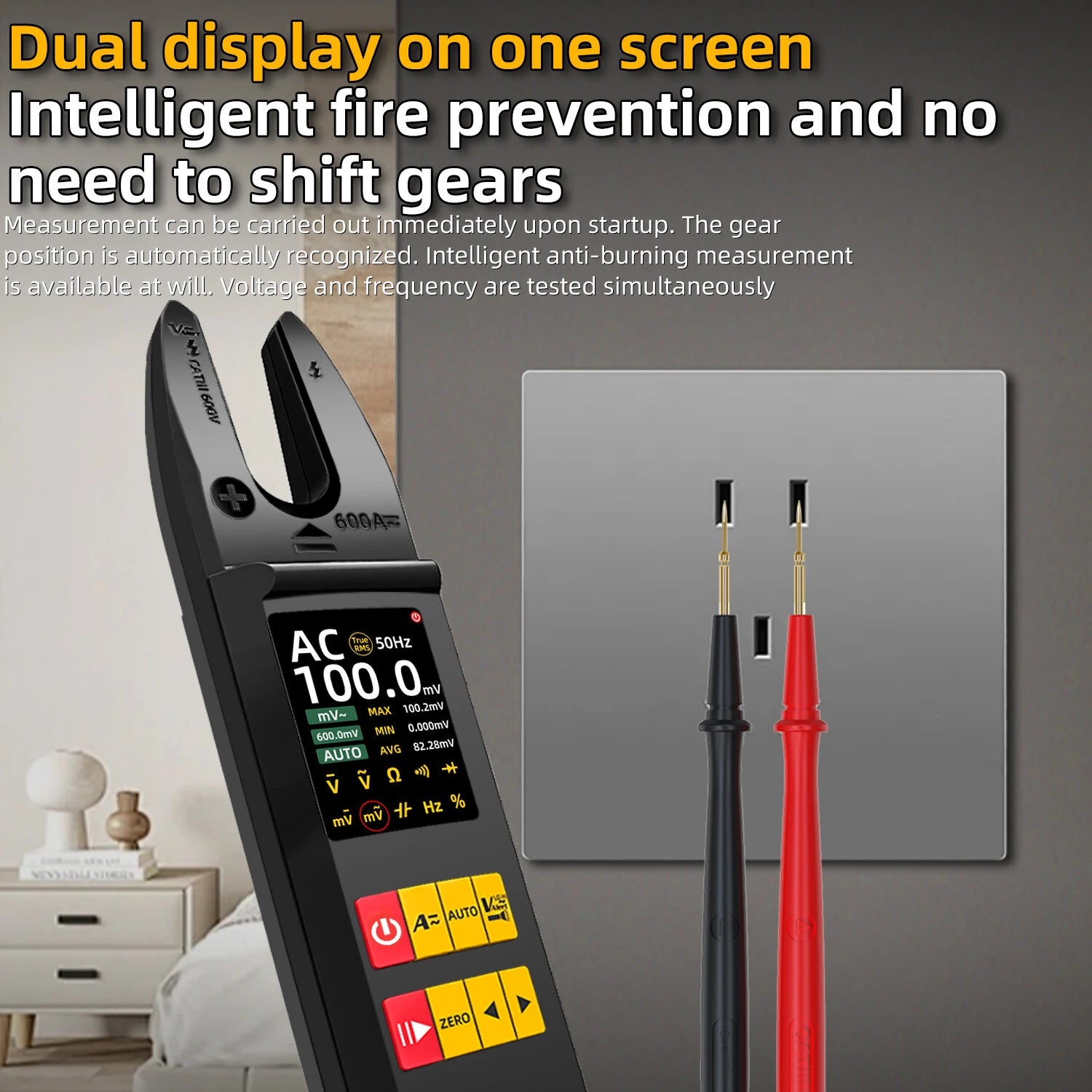 BSIDE U5 True RMS Digital Clamp Multimeter with TFT Screen & NCV Detection