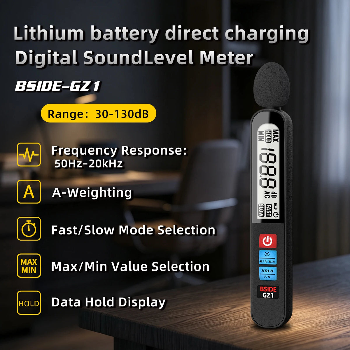 BSIDE GZ1 Digital Sound Level Meter 30–130dB