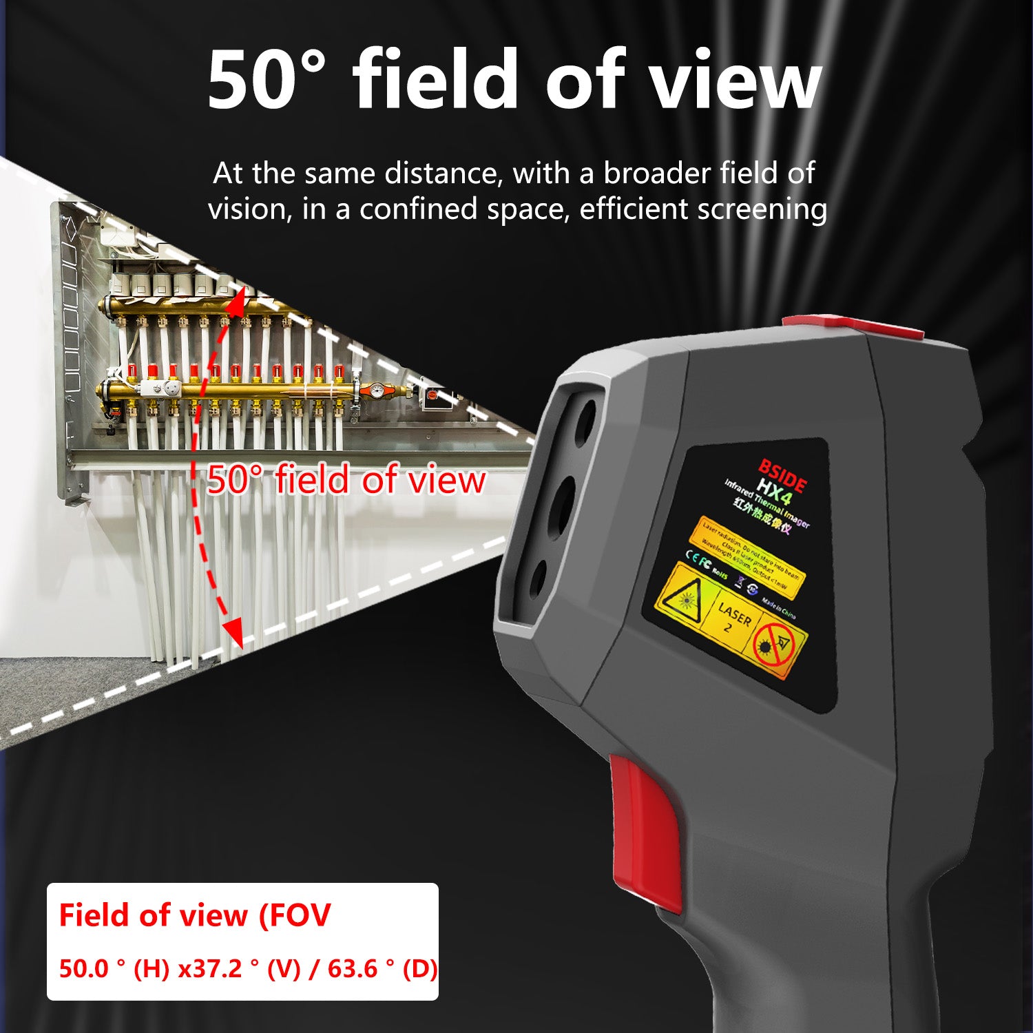 BSIDE HX4 Handheld Infrared Thermal Imager with Dual-Light Fusion for Floor Heating Inspection