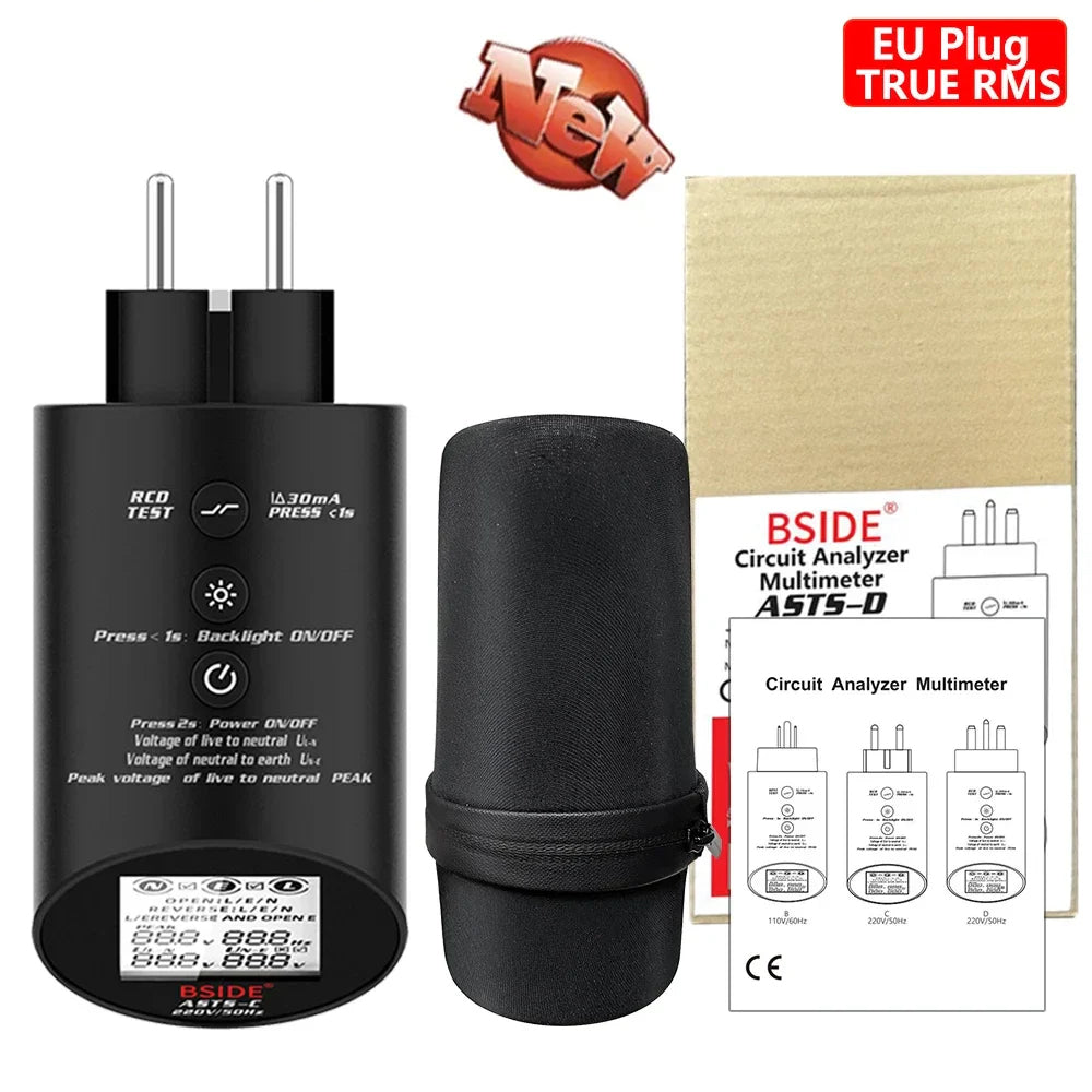 BSIDE ASTS Socket Tester with RCD/GFCI & Wiring Check