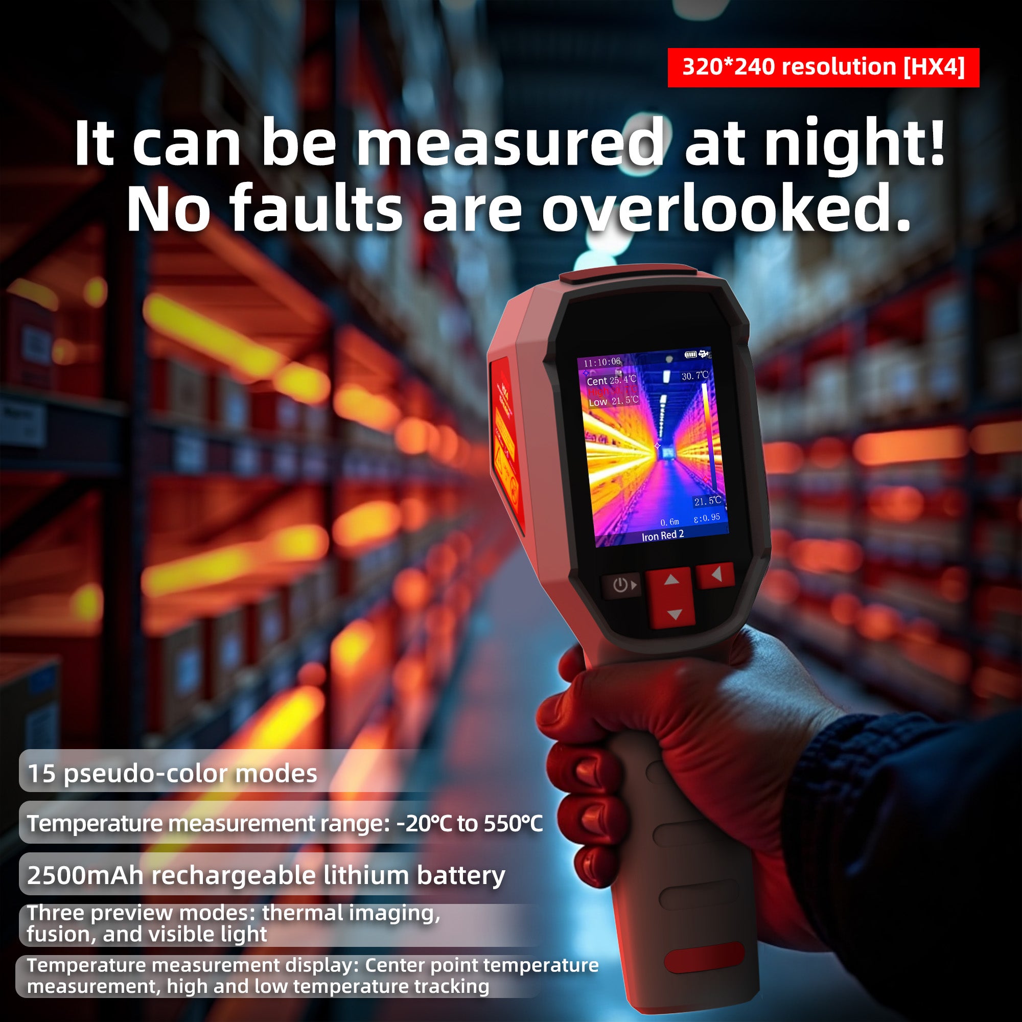 BSIDE HX4 Handheld Infrared Thermal Imager with Dual-Light Fusion for Floor Heating Inspection