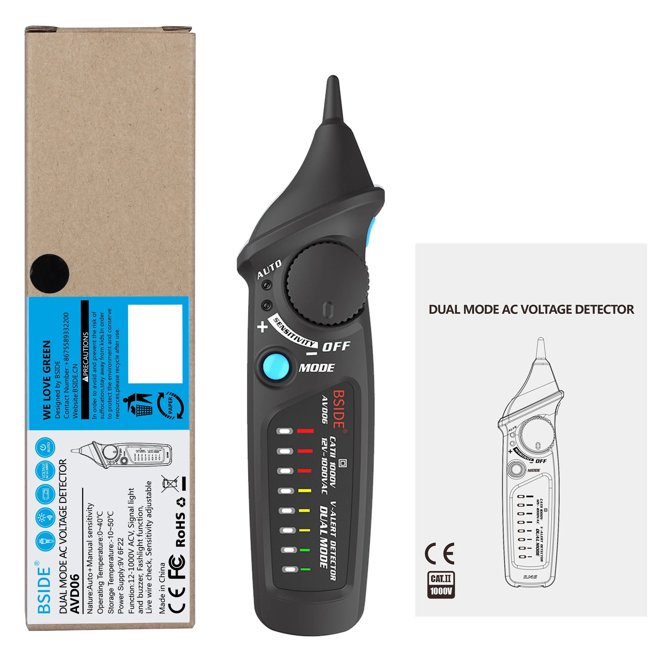 BSIDE AVD06 Smart Voltage Tester Pen with NCV & Breakpoint
