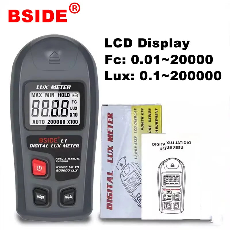 BSIDE L1 Digital Lux Meter with High Accuracy LCD