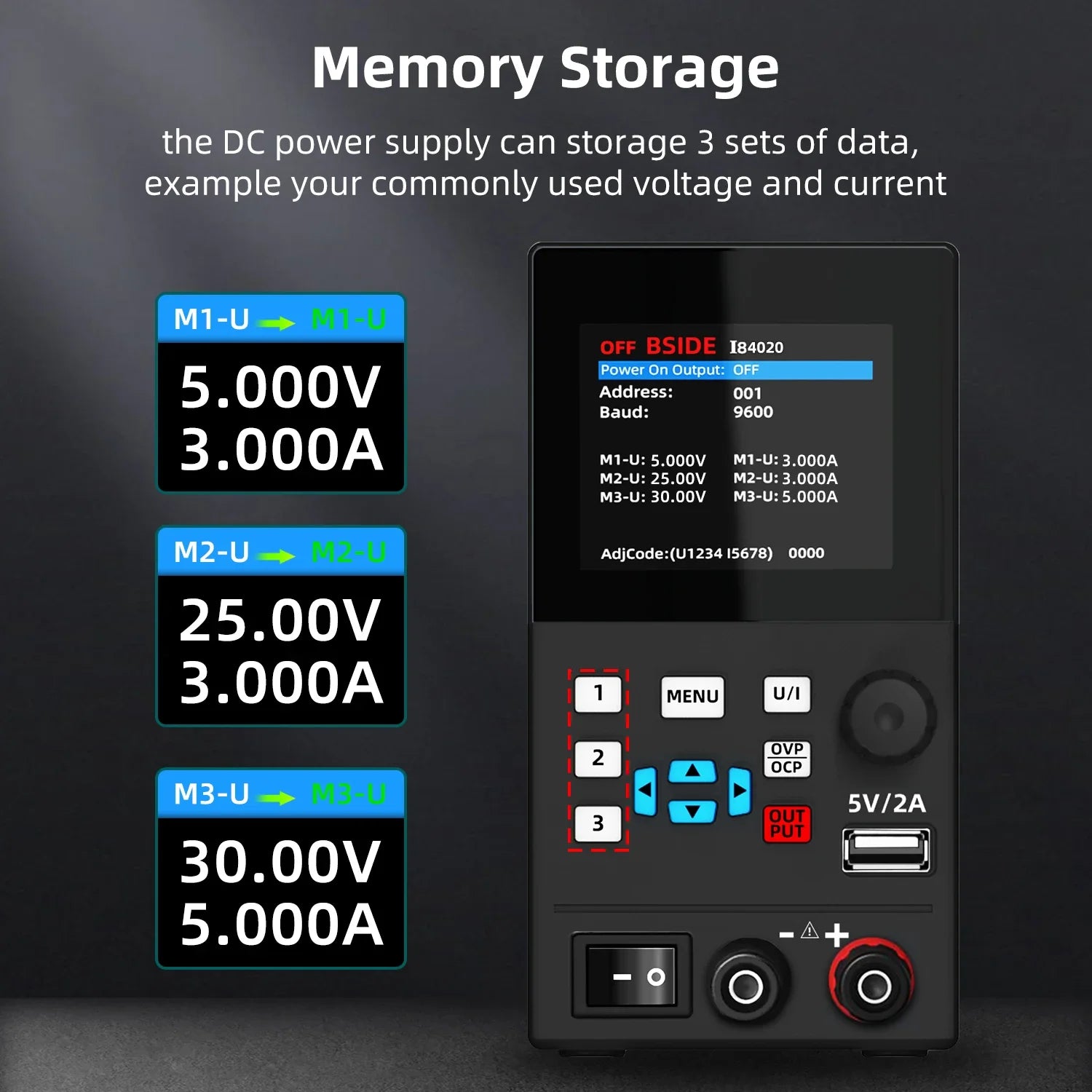 BSIDE I8 Programmable DC Power Supply 30V 10A Bench Unit