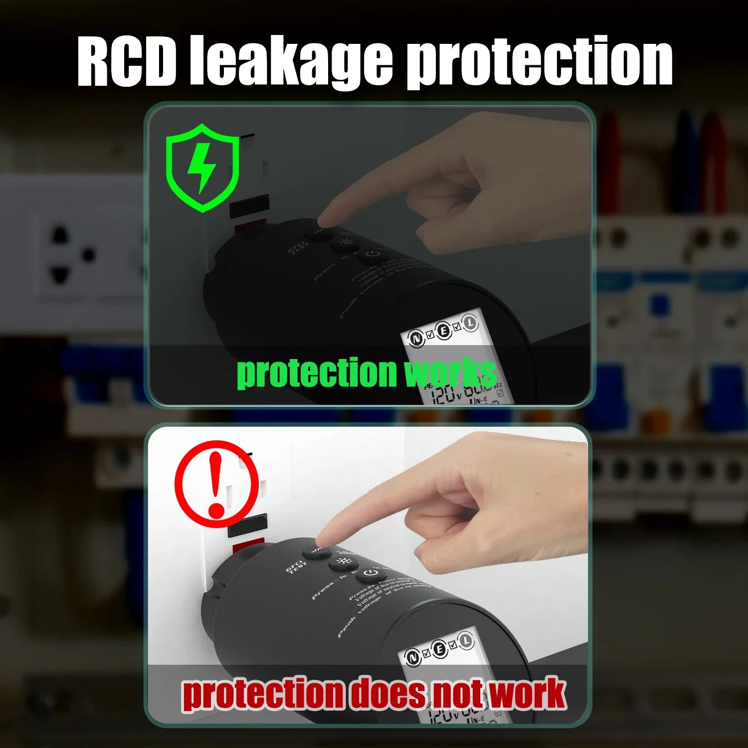 BSIDE ASTS Socket Tester with RCD/GFCI & Wiring Check
