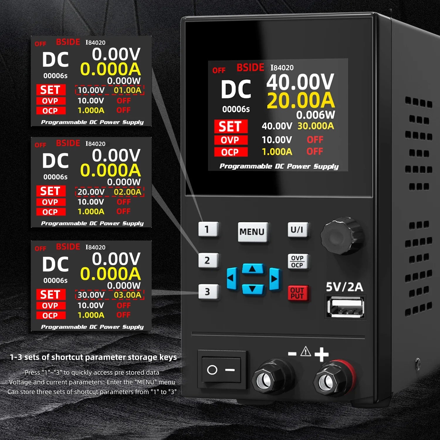 BSIDE I8 Programmable DC Power Supply 30V 10A Bench Unit