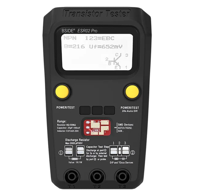 BSIDE ESR02Pro Transistor Tester for Diode, Capacitance & SMD