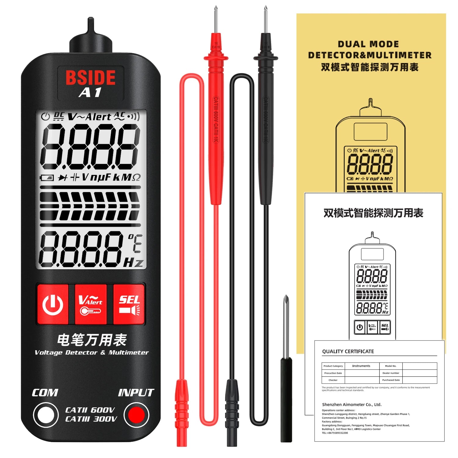 BSIDE A1 Non-Contact AC/DC Voltage Tester Pen