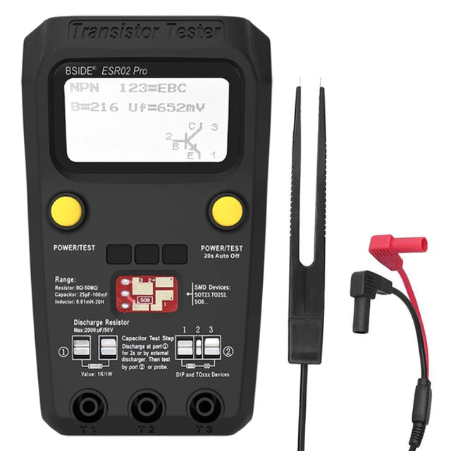 BSIDE ESR02Pro Transistor Tester for Diode, Capacitance & SMD