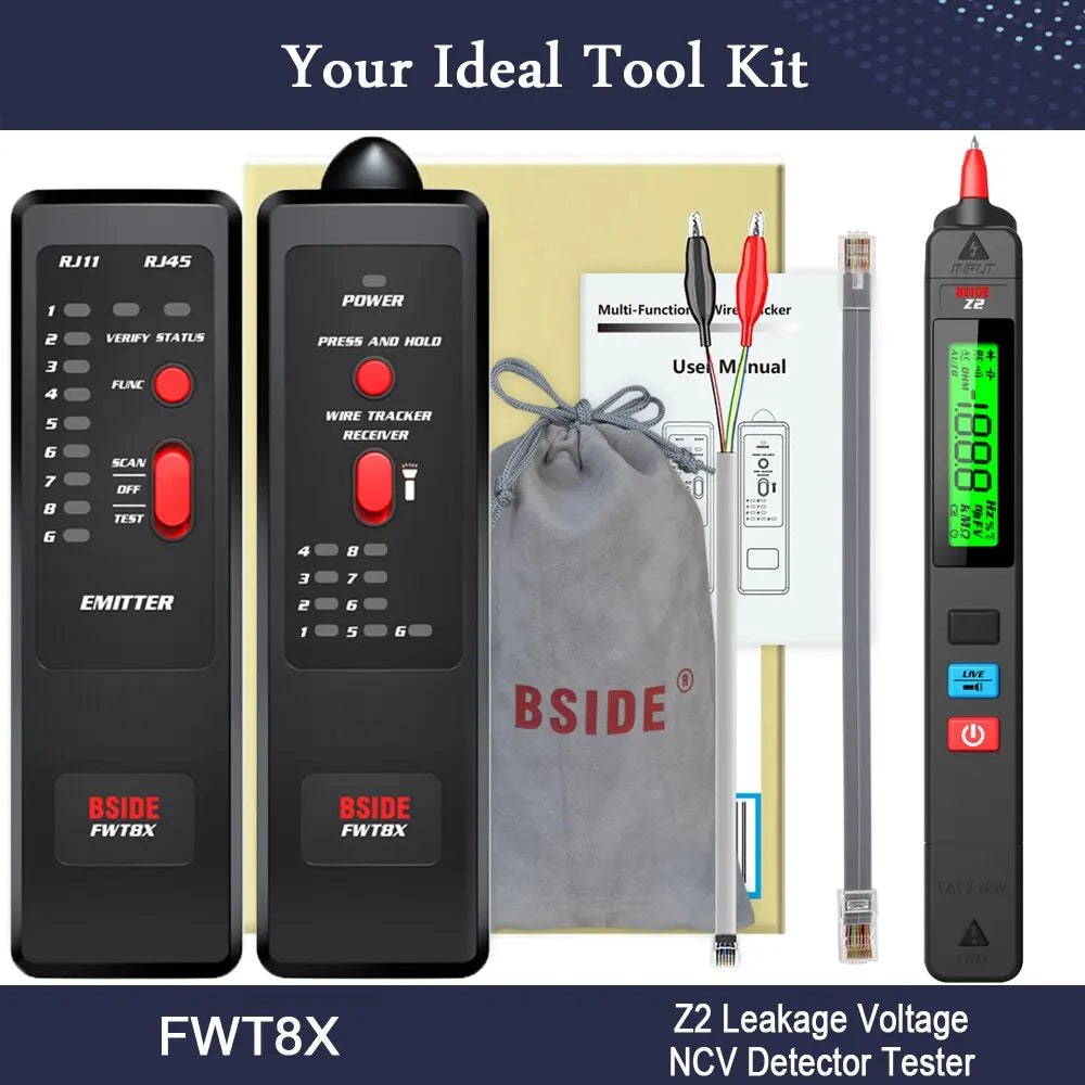 BSIDE FWT8X Network Cable Tracker for RJ11/RJ45 & 60V Telecom Lines