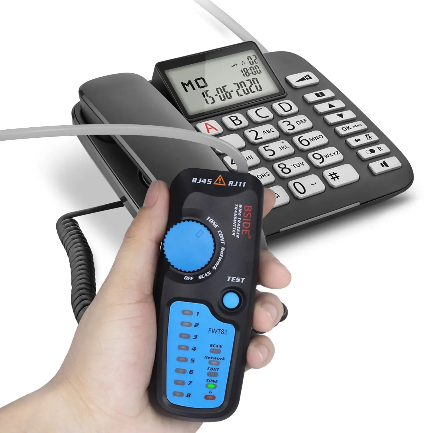 BSIDE FWT81 Network Cable Tracker and Wire Tester RJ11/RJ45
