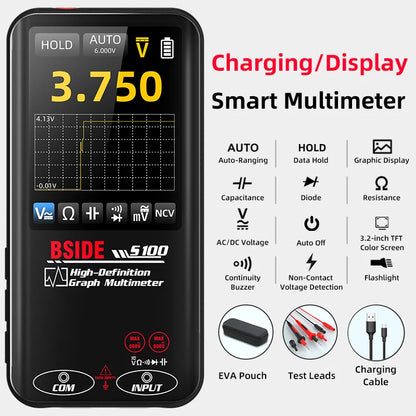 BSIDE S100 Smart Graphic Multimeter Auto-Ranging Digital Tester