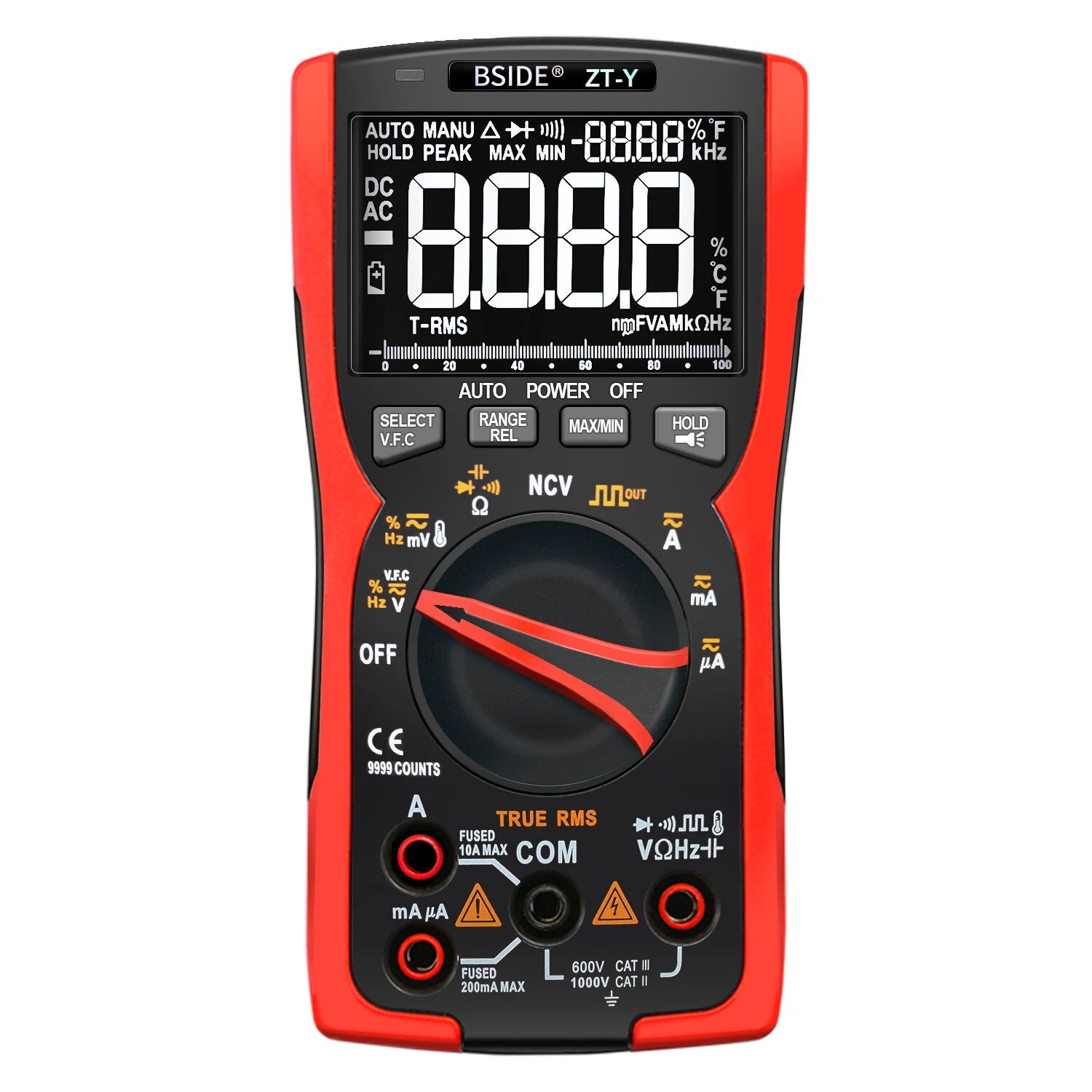 BSIDE ZT-Y True RMS Digital Multimeter 9999 Counts Auto-Range Tester