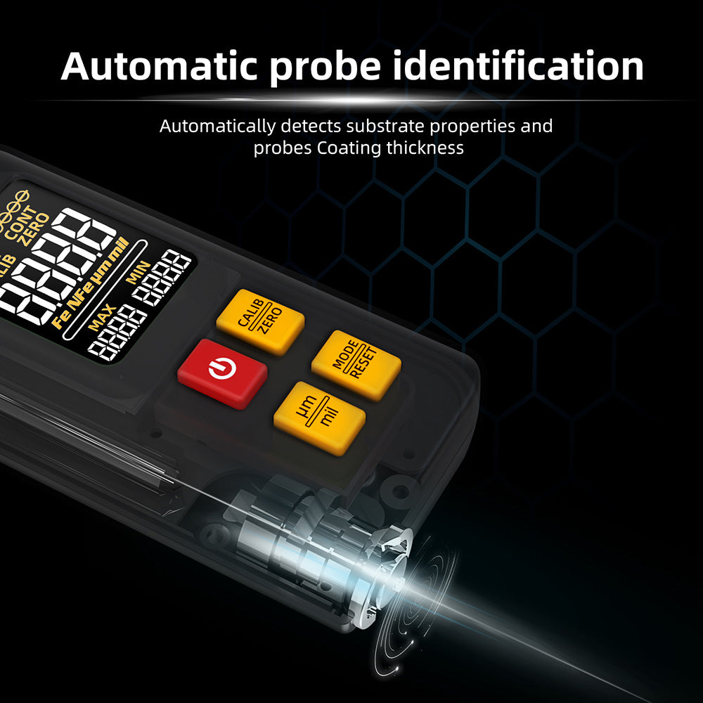 BSIDE T2X Coating Thickness Gauge – Color LCD, Rechargeable Paint Film Tester (0-1500μm)