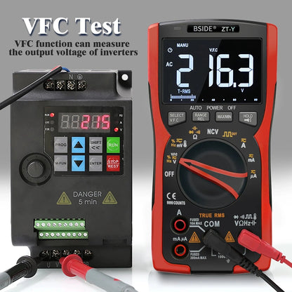 BSIDE ZT-Y True RMS Digital Multimeter 9999 Counts Auto-Range Tester