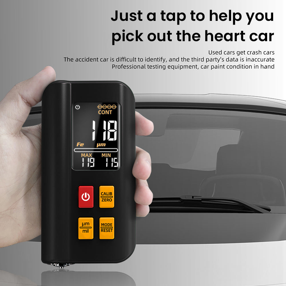 BSIDE T2X Coating Thickness Gauge – Color LCD, Rechargeable Paint Film Tester (0-1500μm)