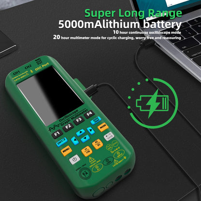 BSIDE O7 Handheld Oscilloscope 50MHz Dual Channel 4-in-1 Digital Multimeter with Function Generator & Current Tester