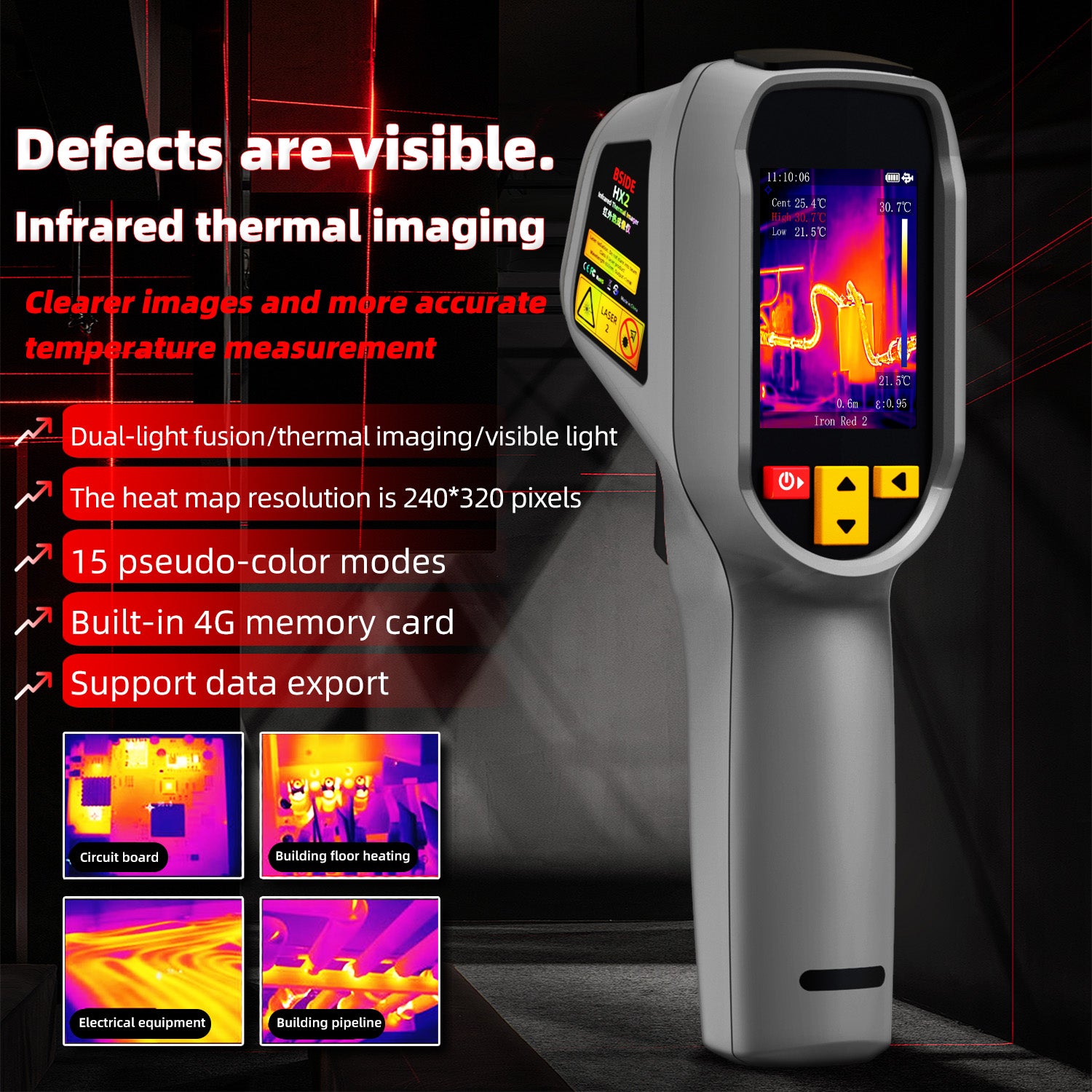 BSIDE HX2 Thermal Imaging Camera 240×320 Infrared Imager for PCB & Pipeline Detection