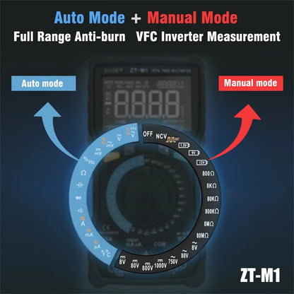 BSIDE ZT-M1 Digital Multimeter – Auto-Ranging AC/DC Voltage Tester with NCV, Resistance, and Continuity Testing