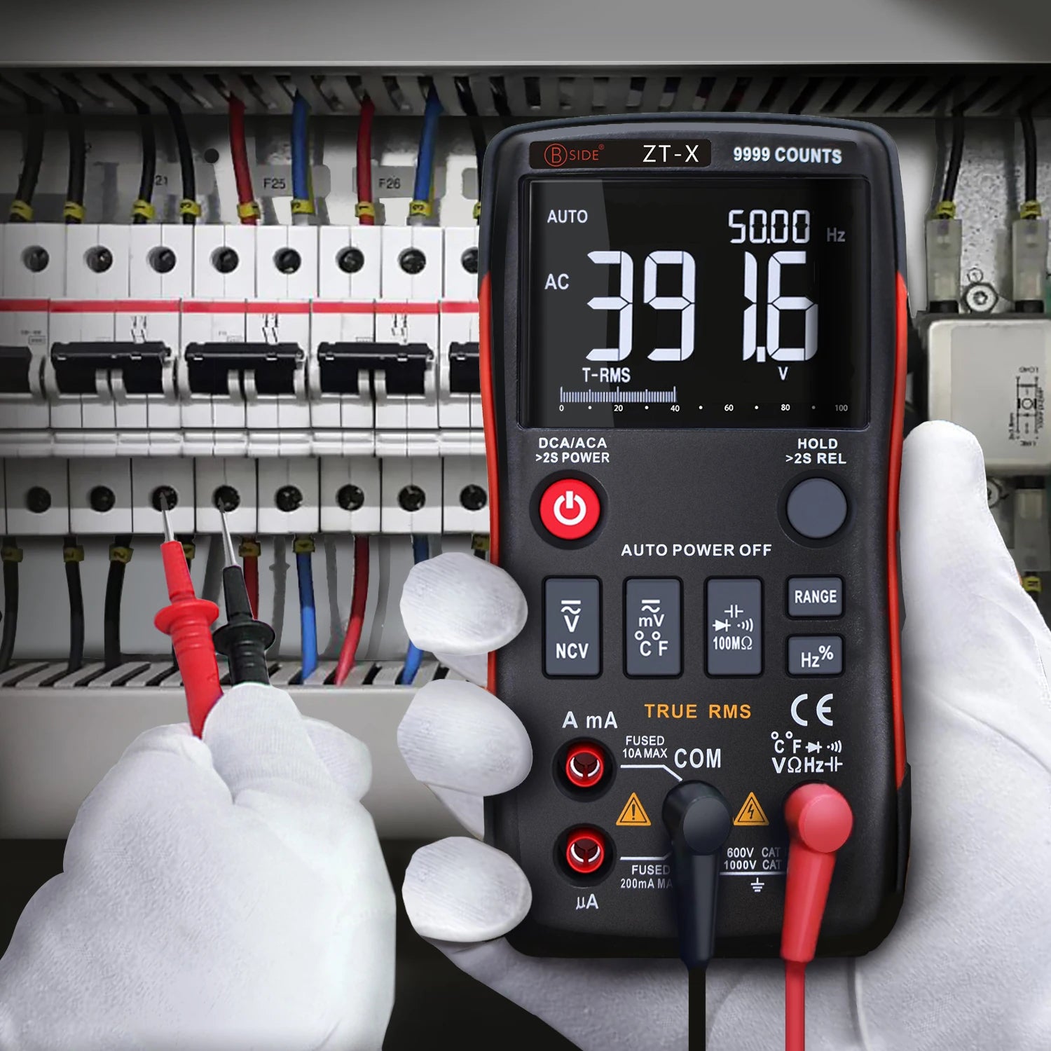 BSIDE ZT-X True RMS Multimeter with Triple Display & Temp Test