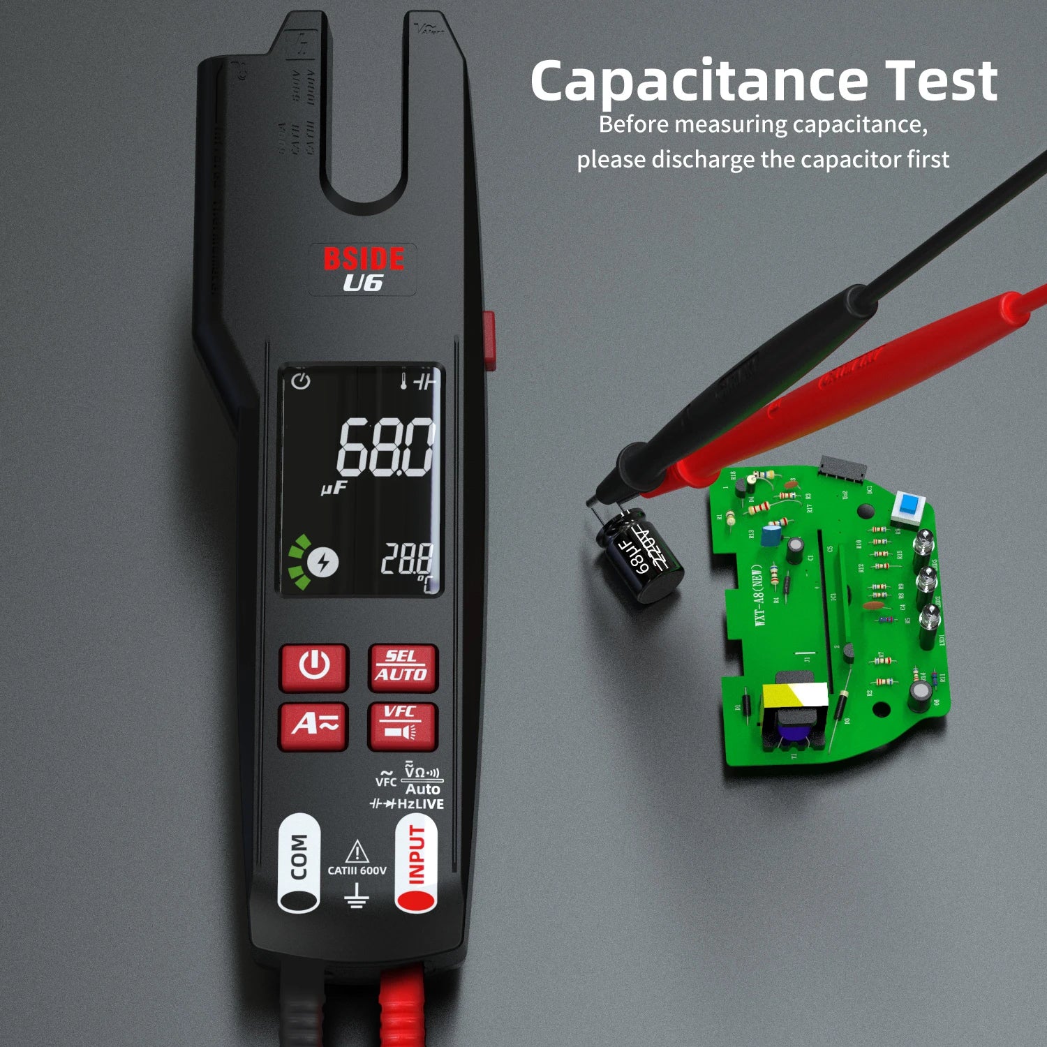 BSIDE Clamp Meter 600A with T-RMS & OpenJaw Multimeter