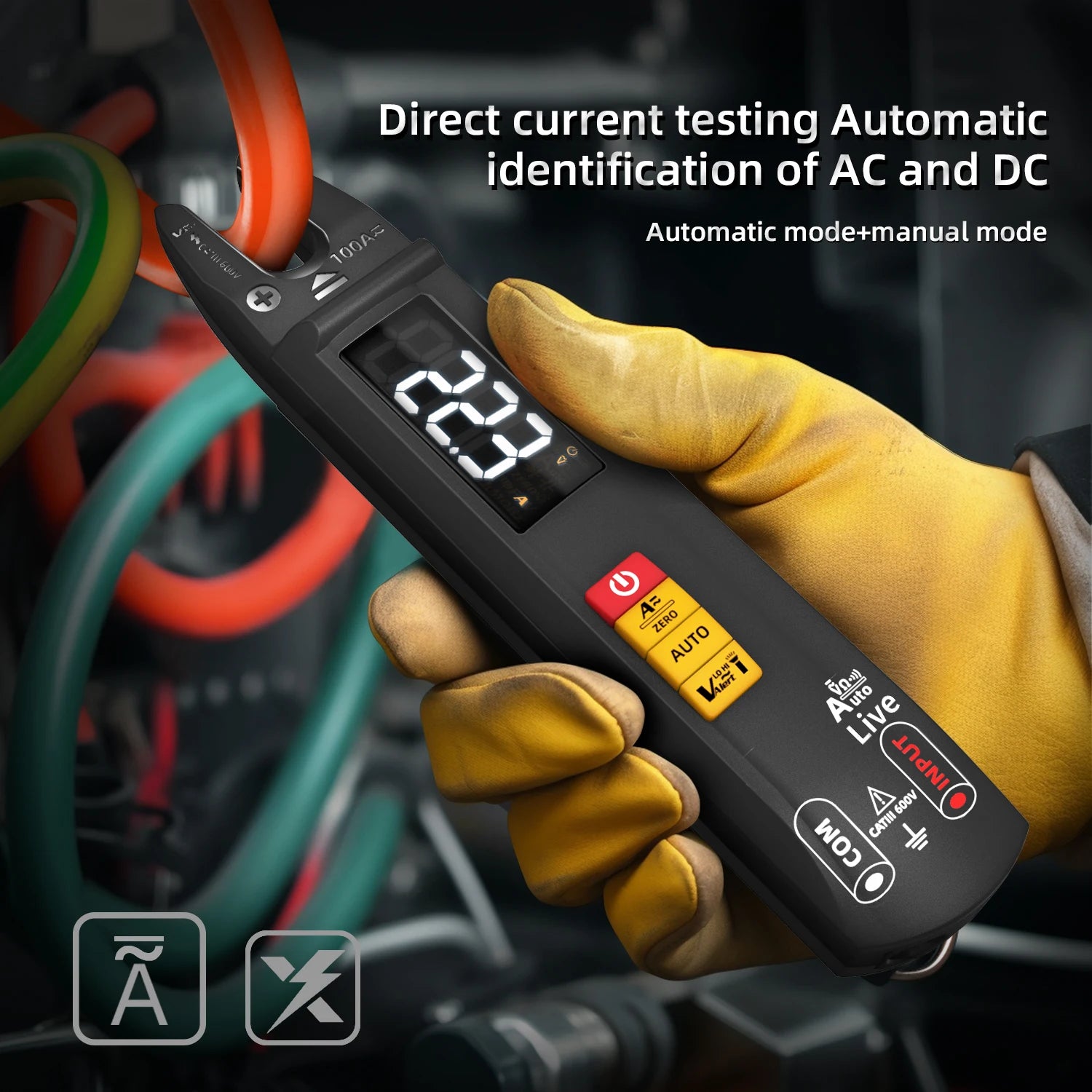 BSIDE U0 U-Type Clamp Meter 100A with T-RMS & Auto Test