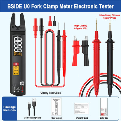 BSIDE U0 U-Type Clamp Meter 100A with T-RMS & Auto Test