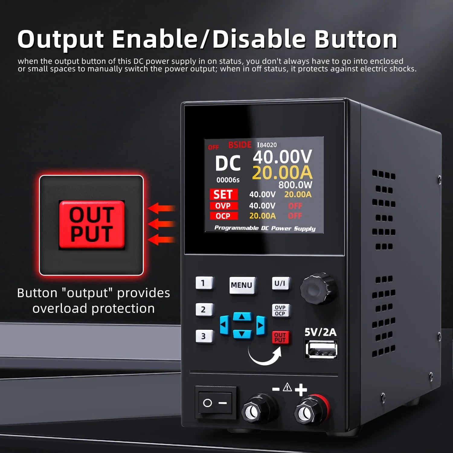 BSIDE I8 Programmable DC Power Supply 30V 10A Bench Unit