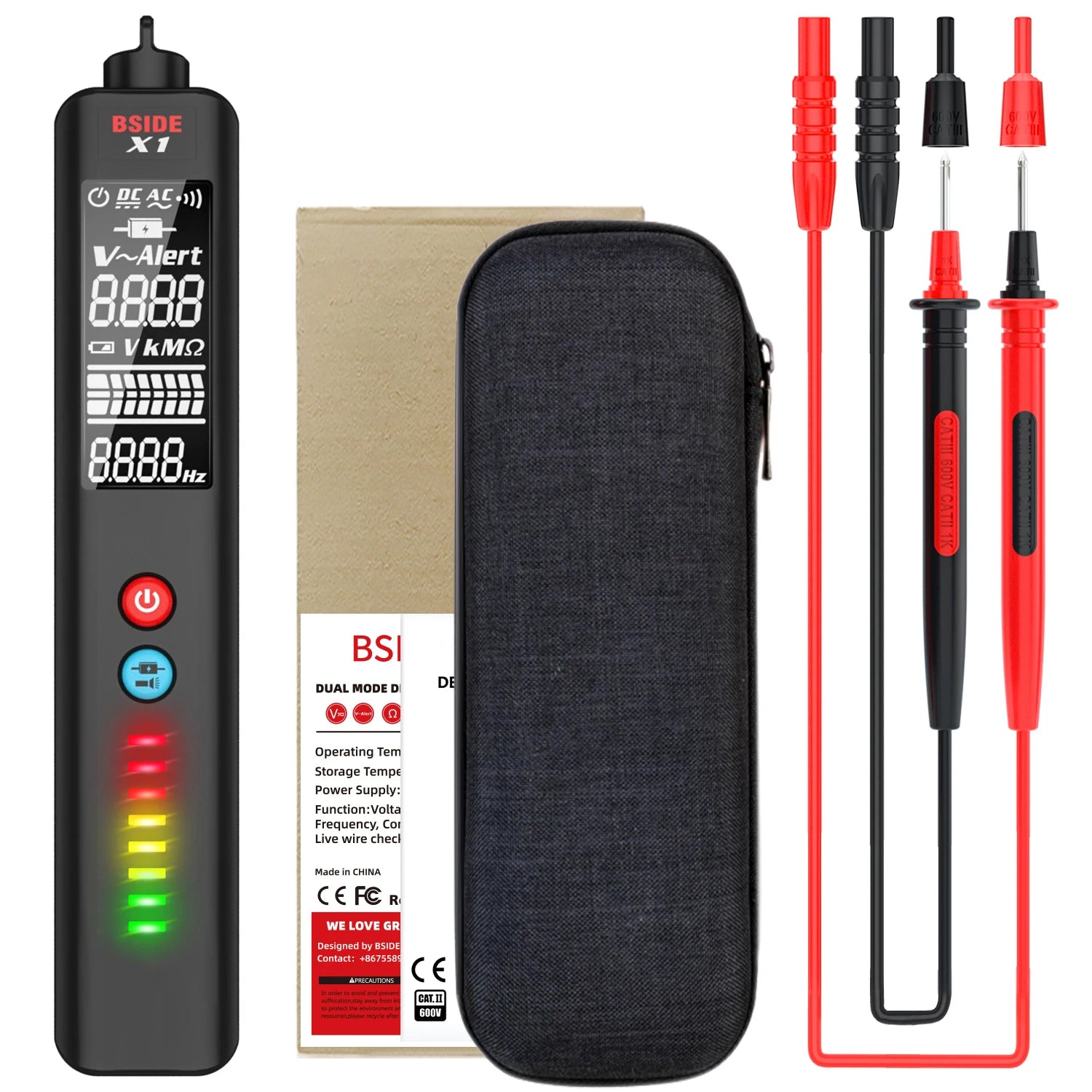BSIDE X1 EBTN Voltage Tester with NCV & True RMS Display