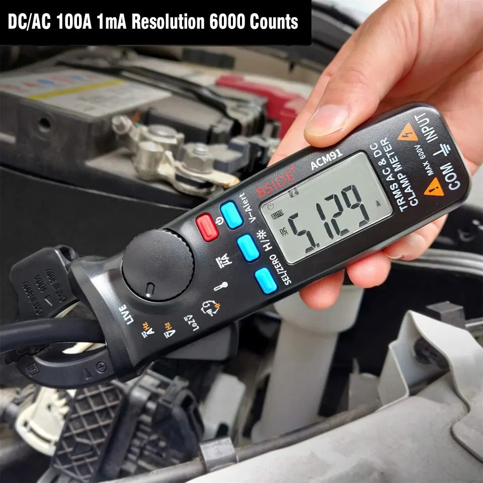 BSIDE Clamp Meter True RMS with 1mA Precision & Temp Test