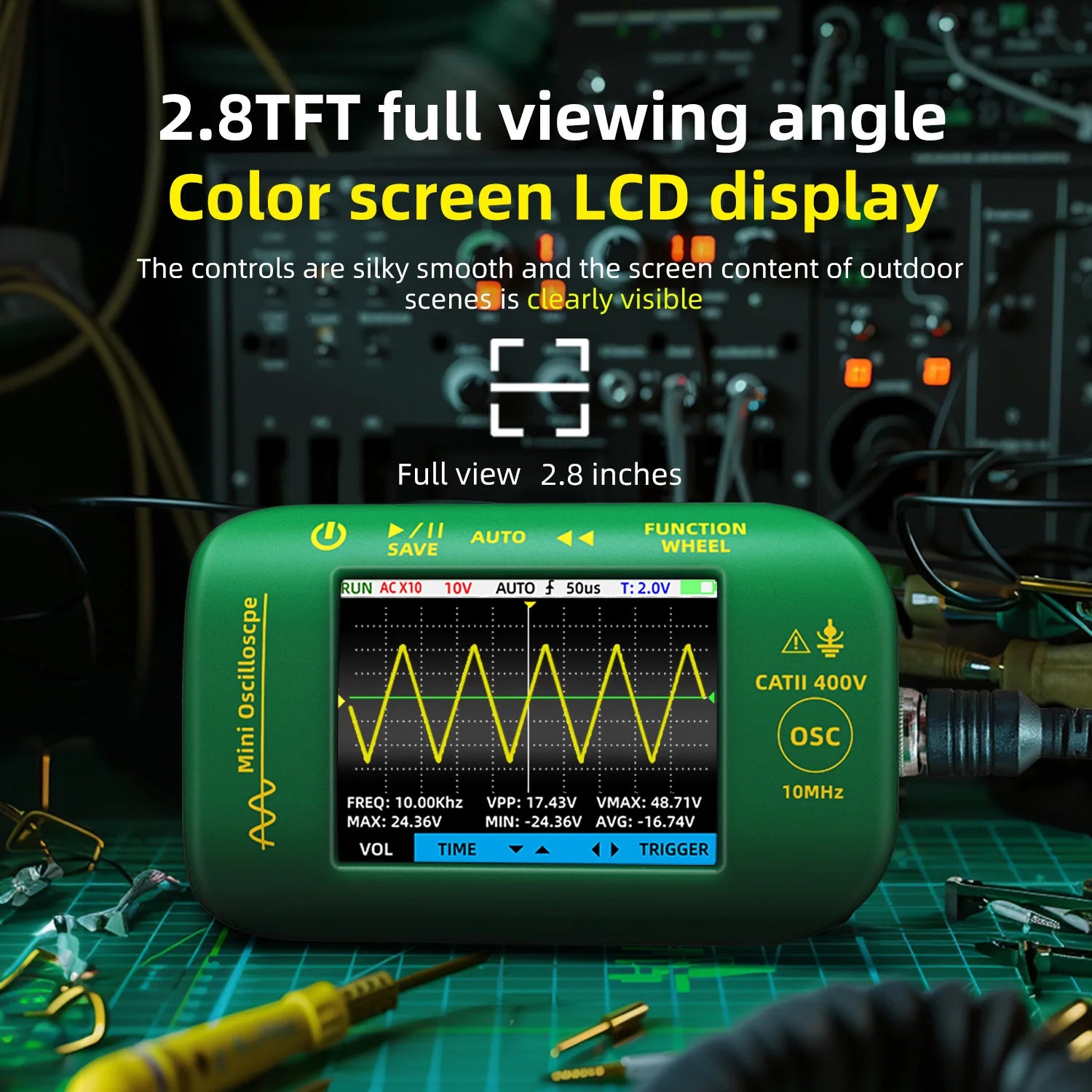 BSIDE OT2 Handheld Oscilloscope 10MHz for Electronics Repair