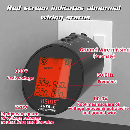 BSIDE ASTS Socket Tester with RCD/GFCI & Wiring Check