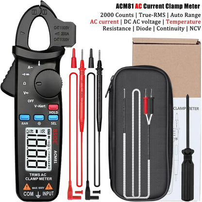 BSIDE Clamp Meter True RMS with 1mA Precision & Temp Test
