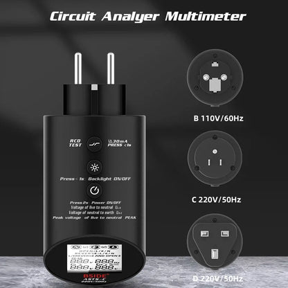 BSIDE ASTS Socket Tester with RCD/GFCI & Wiring Check