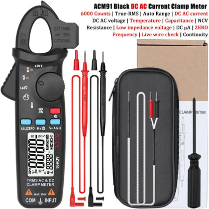 BSIDE Clamp Meter True RMS with 1mA Precision & Temp Test