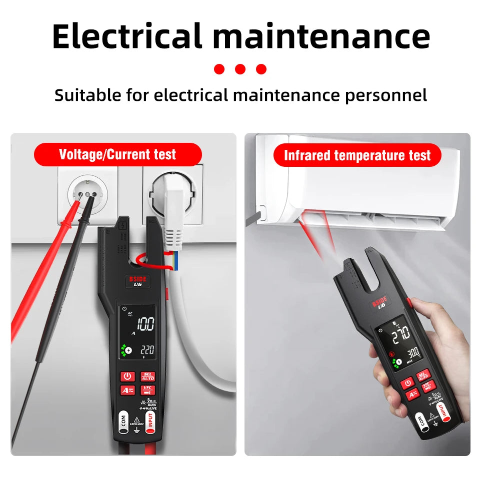 BSIDE Clamp Meter 600A with T-RMS & OpenJaw Multimeter