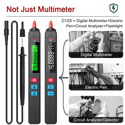 BSIDE Z1 & Z5 Pen Type Digital Multimeter - Auto Range, Smart Tester for AC/DC Voltage, Capacitance, Ohm, NCV & Live Wire Detection