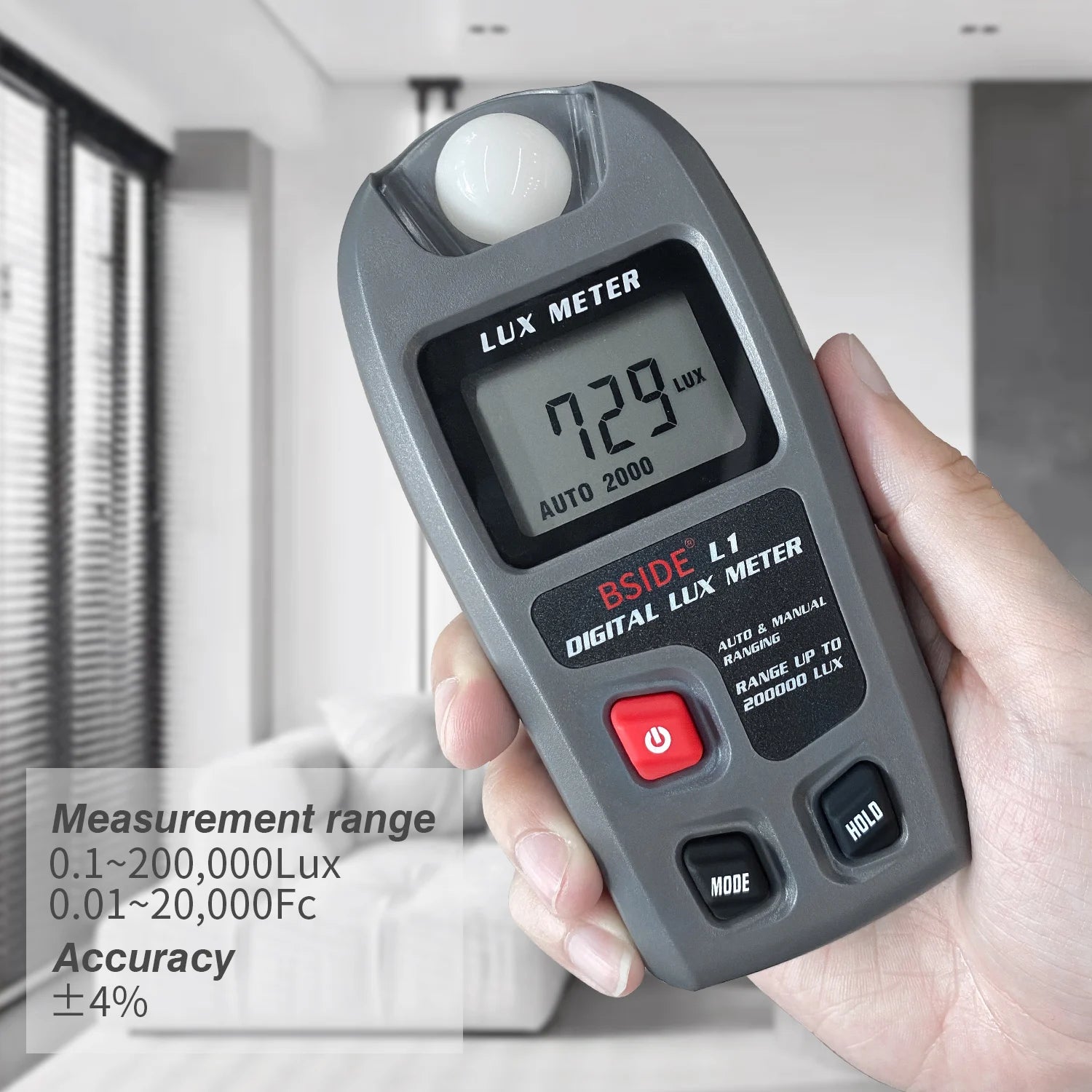 BSIDE L1 Digital Lux Meter with High Accuracy LCD