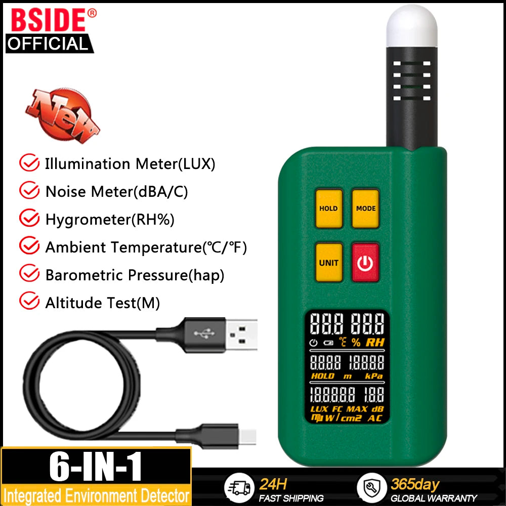 BSIDE GX1 Environment Detector with Lux, Noise, Temp & Pressure