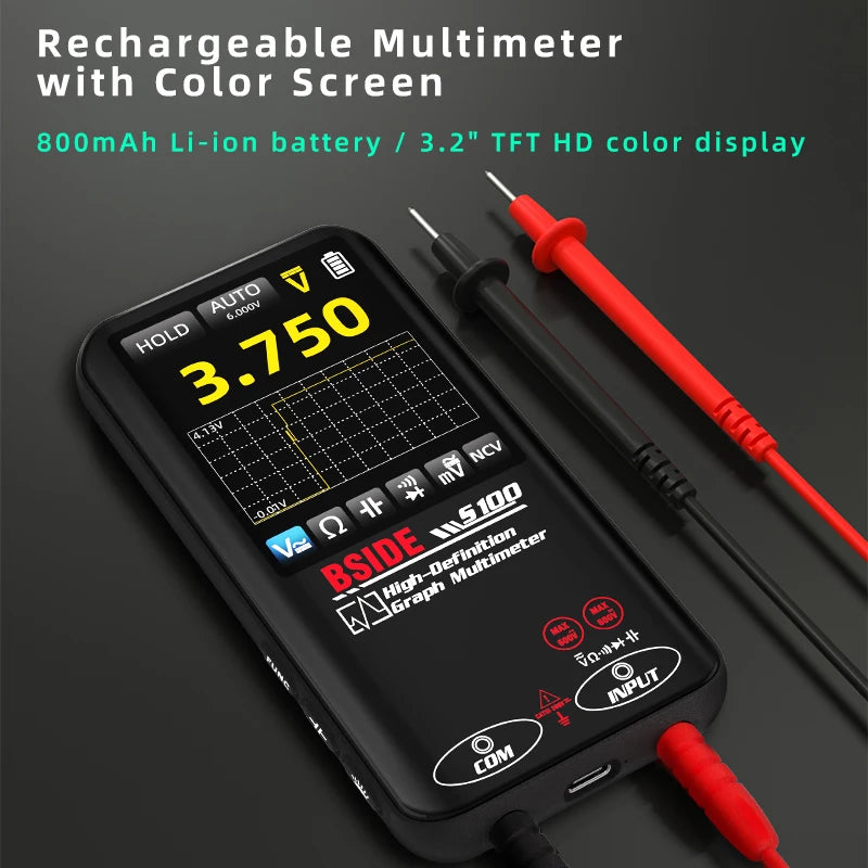 BSIDE S100 Smart Graphic Multimeter Auto-Ranging Digital Tester